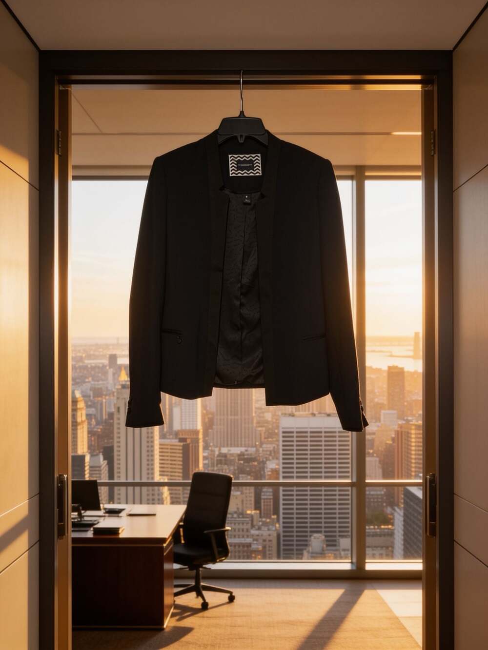 Maison Scotch Scotch & Soda Black Collarless Blazer